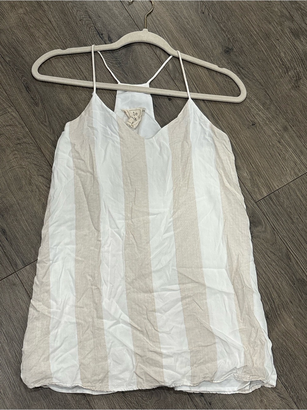 Style Rack Cream & White Striped Satin Cami Slip
